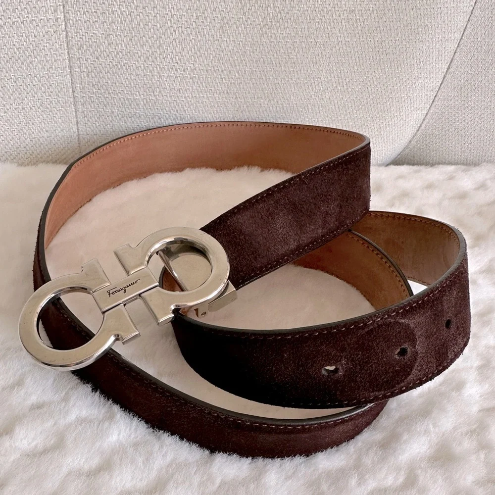 Salvatore Ferragamo Gancini Belt Chocolate Brown